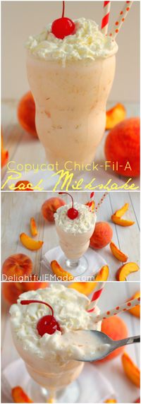 Love Chick-fil-A Peach Milkshakes? My Copycat Chick-fil-A Peach Milkshake has delicious chunks of fresh peaches, and creamy vanilla ice cream blended together for the most amazing shake right at home!