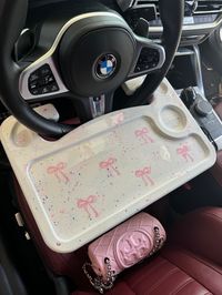 Cute sparkly steering wheel tray with bow color and primary color of your choice!