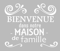 Pochoir Adhésif 25 x 20 cm Affiche Maison Famille