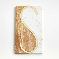 "S" Monogrammed Serving Board + Reviews | Crate & Barrel