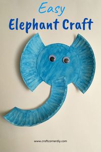 Paper Plate Elephant Craft For Kids | Craft Corner DIY