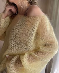 Knitting Pattern Mohair Sweater Cold Shoulder Sweater Mohair - Etsy.de