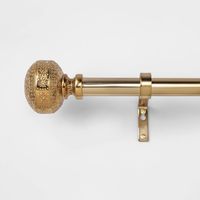 66"x120" Aged Stamped Metal Knob Curtain Rod Brass - Opalhouse