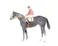 Vintage Jockey Riding Horse Horse Portrait Kentucky Derby - Etsy