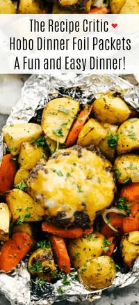 These delicious filled hobo dinners are perfect for cooking a mixture of carrots, potatoes and your meat all in a foil packet. It is fun to make and an easy dinner option for the summertime!