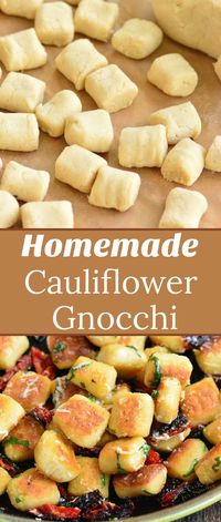 Learn how to make cauliflower gnocchi right at home with only five simple ingredients. It’s light, fluffy, and still so comforting seared until crispy, tossed in sauce, or added to soups. #cauliflower #gnocchi #comfortfood #dinner