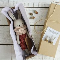 Bunny doll. Organic stuffed animal. Rag doll. Rabbit doll. Eco