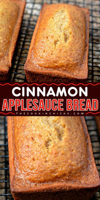 This Cinnamon Applesauce Bread is so moist, tender, and sweet quick bread that is awesome for your Fall breakfast ideas. It's easy to prepare and requires only a few ingredients. This best apple recipe is perfect for your holiday brunch food as you savor the goodness of apple flavor for the season!