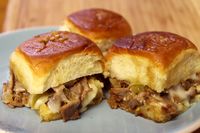 Philly Cheesesteak Sliders...made these for our Super Bowl party & they were a HIT with the guys & the gals ;)