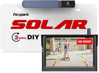 Solar Wireless Backup Camera with HD 1080P 5" Monitor,3 Mins DIY Installation, IP69K Waterproof Back Up Camera Systems, Support 2 Channels Reverse Camera for Car, Truck, Trailer, Van, RV
