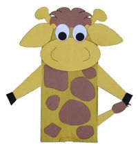 Giraffe paper bag puppet