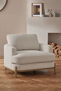 Casual Boucle Light Natural Ellison Chair Snuggle Chair - Image 1 of 9