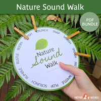 "Nature Sound Walk Scavenger Hunt is a lovely way to explore the great outdoors together.  Focus on what you can hear in nature and mark each sound using a wooden peg.  From the gentle splash of a stream to the satisfying scrunch of leaves underfoot, the rumble of thunder, and the melodic whistle of the wind, every step becomes an opportunity for discovery and learning. WHAT'S INCLUDED? Nature Sound Walk Scavenger Hunt PAGES: 2 | PDF format A4 and 8.5 x 11-inch available Simply download, print, and enjoy! USES Print as many times as you'd like! You can make copies for yourself and for use in your classroom (up to 30 enrolled students), but do not make copies for others. Do not share the file. Your Nature Sound Walk Scavenger Hunt can be printed at home, at your local print shop, or with yo