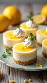 Indulge in these delightful Mini Lemon Cheesecakes! They're the perfect balance of tangy and sweet, making every bite a burst of sunshine. Click to discover the easy recipe!