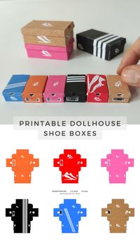 1/12 scale printable shoes boxes for dollhouses and dioramas