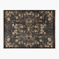 Lavish Modern Black Floral Wool Area Rug 9'x12' + Reviews | CB2