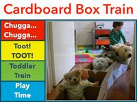 Cardboard Box Train - buses, trains and things that go fun - with plain old cardboard boxes