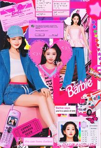 ive wonyoung gaeul yujin rei liz leeseo barbie pink poster clueless mattel jangwonyoung edit y2k bindercover