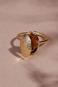 Oval Locket Ring in Gold | Altar'd State