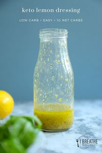 This easy keto lemon dressing, (or vinaigrette if you want to get fancy about it) is a staple in my kitchen. Not just for low carb salads, you can use it on grilled veggies, chicken and fish too!