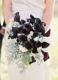 black calla lily wedding bouquet