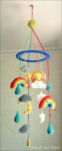 crochet mobile--DIY this! It's is sooooo adorable, I need to find a pattern.