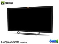 Flat-screen TV in black aluminum with silver stand  Found in TSR Category 'Sims 4 TV's'