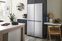 KitchenAid 19.4 Cu. Ft. Bottom-Freezer 4-Door French Door Refrigerator PrintShield Finish Stainless Steel KRQC506MPS - Best Buy