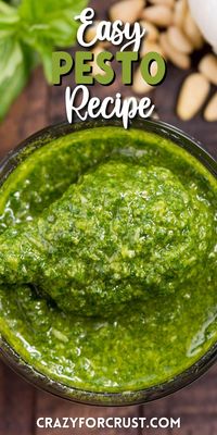 This easy homemade basil pesto sauce is the perfect from scratch recipe! Homemade pesto is so easy to make and adds so much flavor to so many meals.