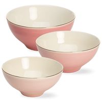 Paris Hilton's Ceramic Bowl Set is the ultimate kitchen accessory for the #bossbabe in you. These iconic pink bowls are made with durable stoneware and available in three sizes. They're perfect for prepping, mixing, serving, and storing. The space-saving nesting design is great for small spaces, and they come in the perfect shades of pink with gold-trimmed rims that add a touch of luxury and glam. This bowl set is the perfect balance of classic and chic, with a smooth, glazed finish that's easy