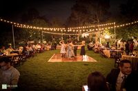 Garden wedding with string lights