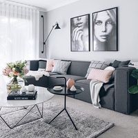 lizannecabrera #livingRoom #grey Doble mesitas.