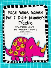 FREEBIE Place Value Games for 2 Digit Numbers Freebie - from Games 4 Learning This contains 2 printable Place Value Games for 2 Digit Numbers.