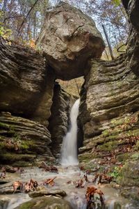 Balanced Rock Falls is an aptly named waterfall hiding near this creek.