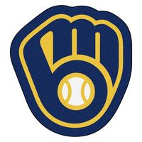 9 Ounce, 100 % Nylon Face. Recycled vinyl backing for a durable and longer-lasting product. Taped borders for added durability. Vacuum regularly and spot clean for any easy and quick clean. Printed in true team colors for vibrant, lasting color. FANMATS Milwaukee Brewers MLB Mascot Mat 2 x 3 Navy Irregular Indoor Solid Sports Area Rug in Blue | 21986