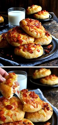 Double Cheese and Bacon Rolls - topped AND stuffed with cheese and bacon!