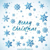 Blue snowflakes background I Free Vector