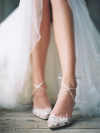 Anita wedding heel with lace embellishment and cross ankle straps by Bella Belle Photographer: Bethany Erin