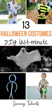 We've rounded up 13 super cute DIY last minute Halloween costumes for kids. Tons of easy homemade Halloween costume ideas for children! #halloween