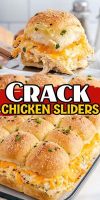 Crack Chicken Sliders are made with a cheesy, creamy combination of shredded chicken, bacon, cheese, and ranch seasoning stuffed between the slices of soft Hawaiian rolls and baked into bite-sized sandwiches. Simple to assemble in 10 minutes, this easy-to-make snacking slider is the perfect party food, game day appetizer, or mini meal.