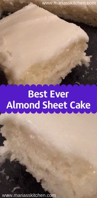 Almond Sheet Cake Recipe - Maria's Kitchen