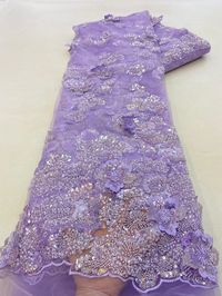 This high quality Fabric is measured in 5 Yards With Embroidered Beading and Sequin. It is soft, very delicate and beautiful. This high Quality Fabric is made with Fashion embroidered rhinestones can be used in making party wedding dresses, skirts, shawls, scarves and other other fashion apparels as you would like. Size : Length : 5 yards (180 inch). Width: 50 inch (Please allow slight deviation for the measurement data ,±1 inch) Material: 100% Polyester, Tulle Lace Fabric, Eco-Friendly embroide