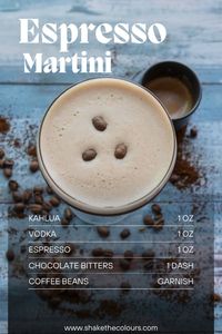 Espresso martini is one of the most popular cocktails in the world. It has a very easy recipe with equal parts but you can play with the ratios as you like!