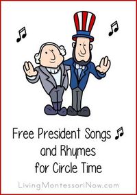 FREE President Songs and Rhymes for Circle Time. Fun for President's Day!