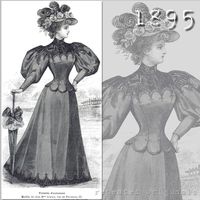 This listing is for a PDF Sewing Pattern for an Autumn Dress, made from an original 1895 La Mode Illustree Pattern, see measurements for details.   The PDF Pattern (O50905 4) has been copied exactly as published in 1897 using a CAD program and will print out FULL SIZE pattern pieces as a PDF of 45 A4 sized pages using an ordinary printer or 3 A0 pages.   A separate file for the Pattern Instructions in FRENCH (with an internet translation to ENGLISH) is also supplied. Some knowledge of sewing gar