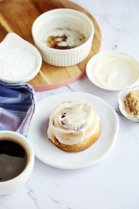 Joy the baker makes a single gooey cinnamon roll in an hour.