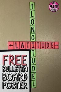 A cute addition to ANY classroom, these latitude and longitude posters will help your students remember the difference between latitude & longitude.  And they are FREE!