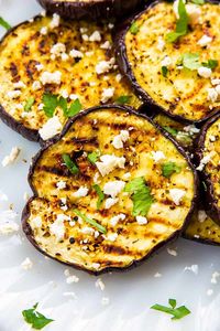 This lusciously tender Grilled Eggplant is the ideal dish to cook outside in the warm weather, but you can always swap the BBQ for the oven when it gets a bit more chilly outside. Have this as a side with my awesome lemon and garlic grilled salmon recipe, or with my Roasted Sweet Potatoes!