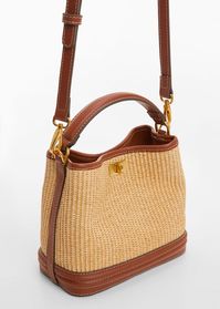 Raffia-effect bucket bag -  Women | Mango USA