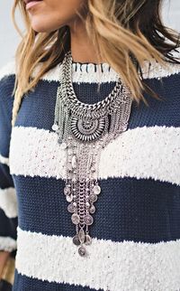 Stripes + Statement Necklace